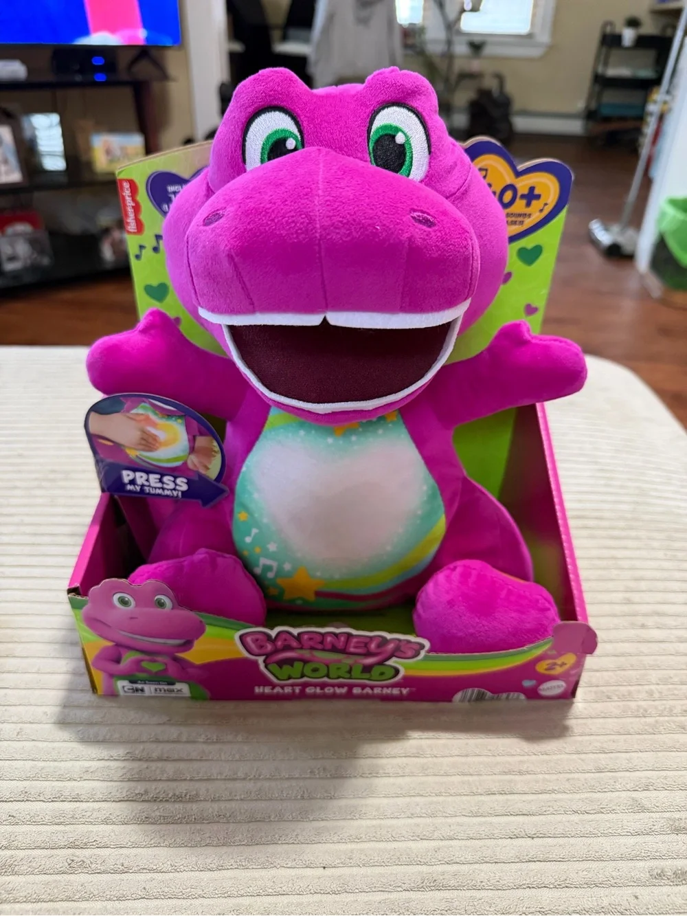 Fisher-Price Bright Pink Plush Dinosaur Learning Toy